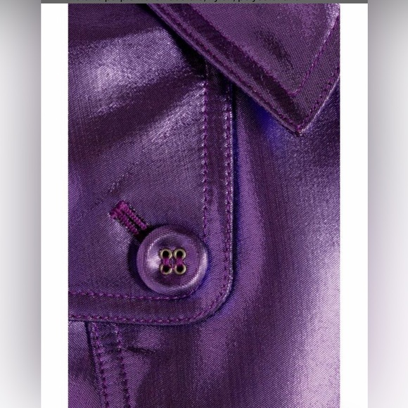 Burberry Prorsum Purple Metallic Trench Coat Runway Collection SUPER RARE 42/ L - Picture 4 of 15